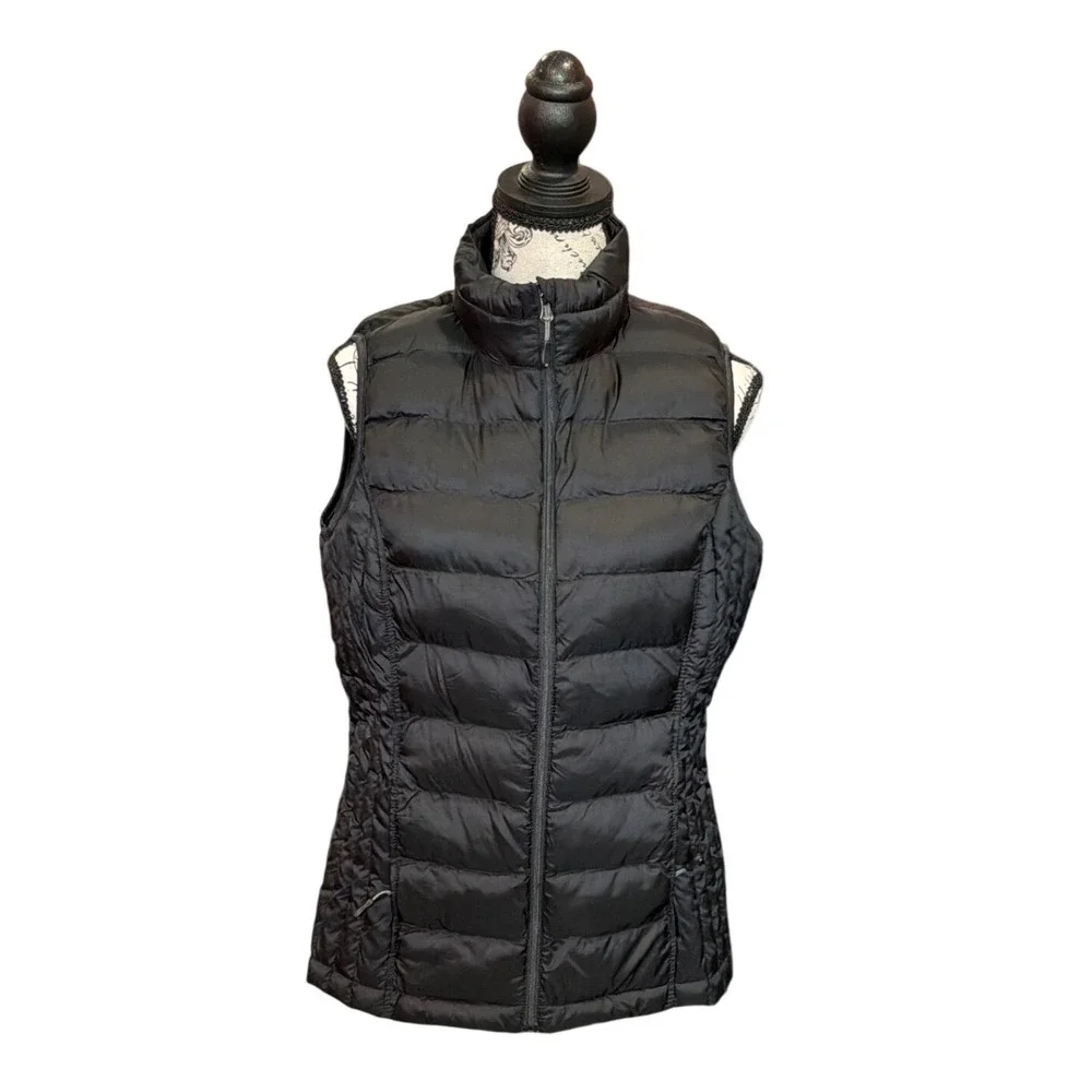 32 Degrees Heat Womens Black Lightweight Quilted Puffer Vest Stand Collar Size M